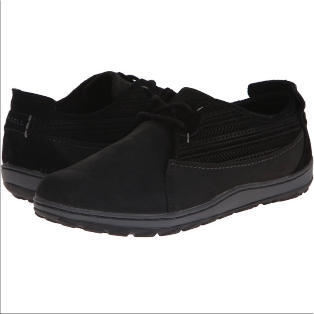 Merrell Ashland tie black leather shoes size 8.5 - Picture 1 of 8